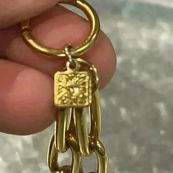 Anne Klein Womens vintage designer chunky paper clip toggle clasp necklace - Picture 3 of 8